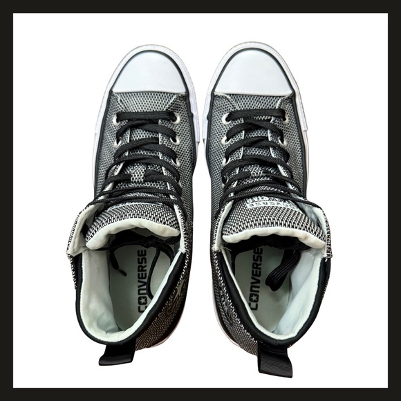 Converse Chuck Taylor All Star High Top Black White Woven 555863C Women’s 9 EUC - Picture 14 of 16